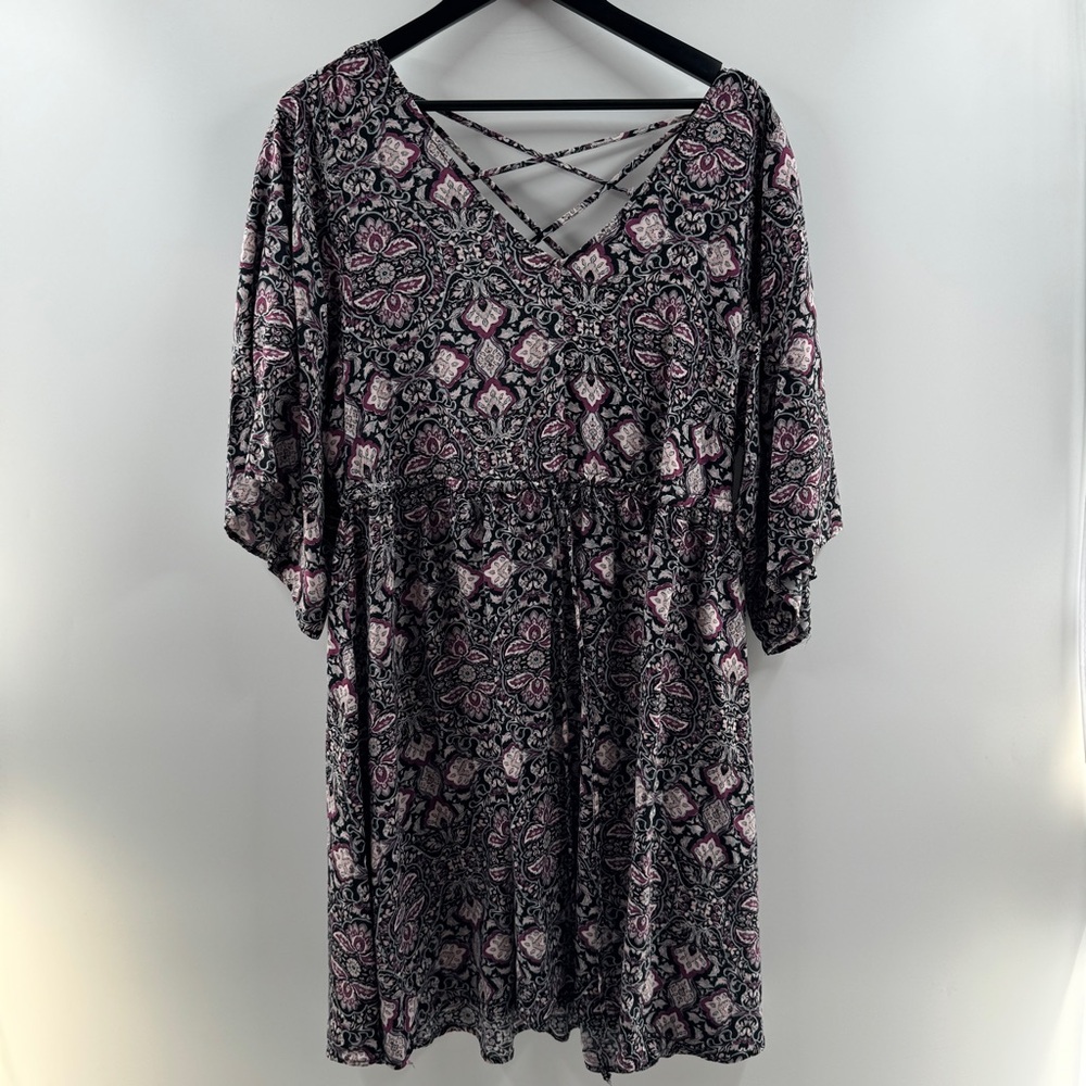 Torrid Printed Crisscross Back Dress Size 2